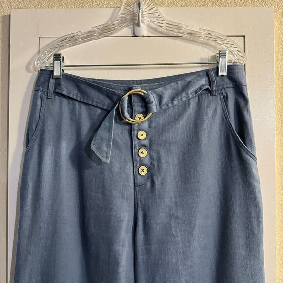 Anthropologie Cassidy Wide Leg High Rise
Belted Pants Blue Size 12 - Picture 6 of 11